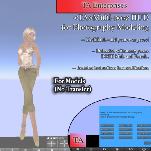 <TA>Mulit-Pose HUD for Photography Models (No Trans)