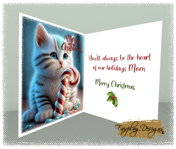 ~FDA~Merry Christmas Mom Christmas Card*TOUCH ME*