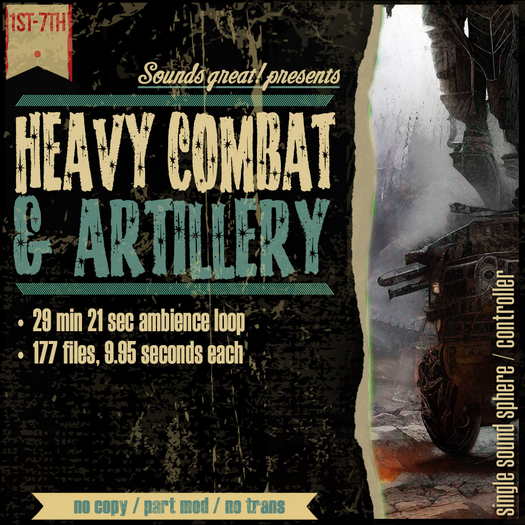 Sounds Great! Single Controller - Heavy Combat Rifles Artillery