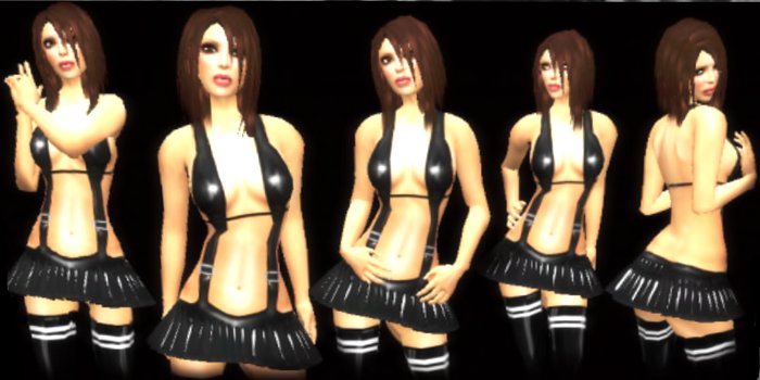 Baby latex black Skirt outfit