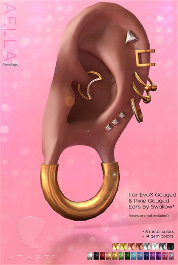 .:Avanti:. Aella EvoX Gauged Piercings (For Swallow Gauged S / Pixie Gauged Ears) (f)
