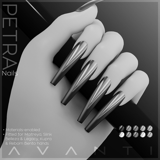 .:Avanti:. Petra Nails DEMO (Classic Belleza, Maitreya, Slink, Legacy, Kupra & Reborn bento hands)