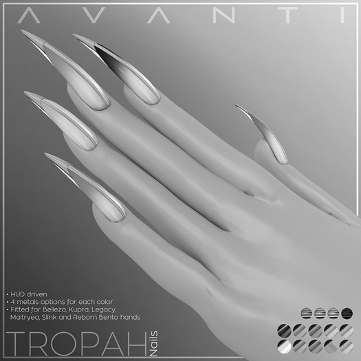 .:Avanti:. Tropah Nails DEMO (Classic Belleza, Maitreya, Slink, Legacy, Kupra & Reborn bento hands)