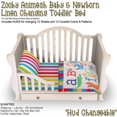 Scripted Zooby Animesh Baby & Newborn Bed -  With Mix n' Match HUD Changeable COVERLET & BED LINENS (BOXED)