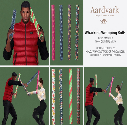 Aardvark : Whacking Wrapping Rolls  - Pink & Blue  