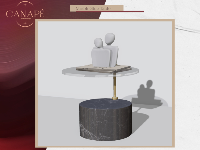 [Canape] Marble Side Table Smoke