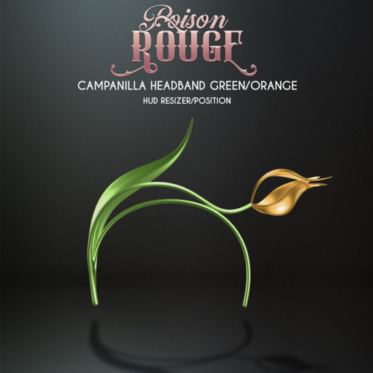 POISON ROUGE Campanilla Headband - Green/Orange