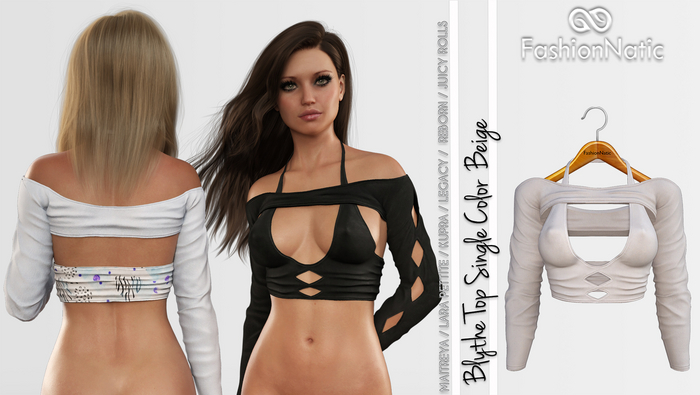 Blythe Top Beige - Maitreya, Lara Petite, Kupra , Legacy, Nerido, Reborn, Juicy, Rolls - FashionNatic