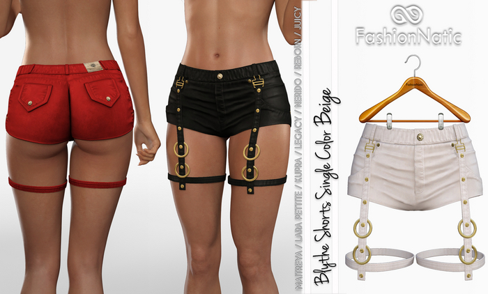 Blythe Shorts Beige - Maitreya, Petite, Kupra Original, Legacy, Reborn, Juicy Rolls - FashionNatic