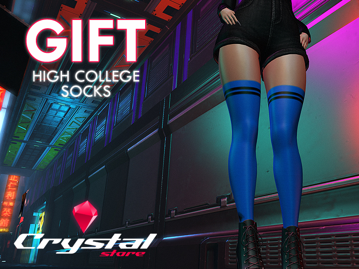 Blue High College Socks / Crystal Store - GIFT
