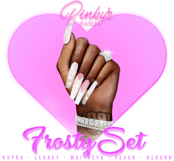 !! Pinky's Nails !! Frosty Set ' Coffin