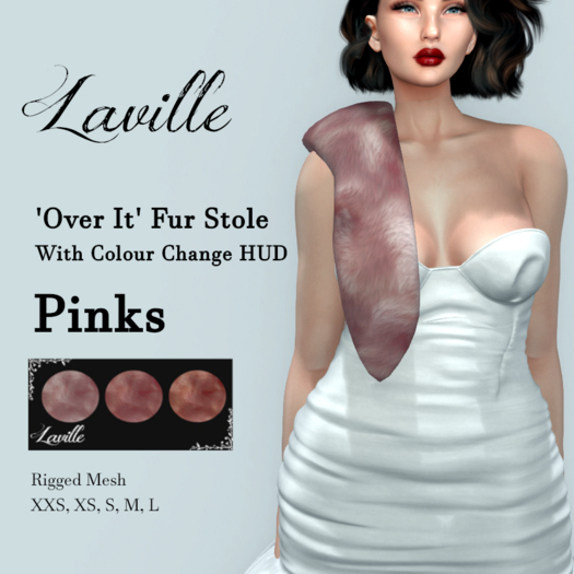 ! Laville ! Over It - Fur Stole - Pinks