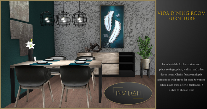 Second Life Marketplace - Invidah* VIDA - Dining Room Set
