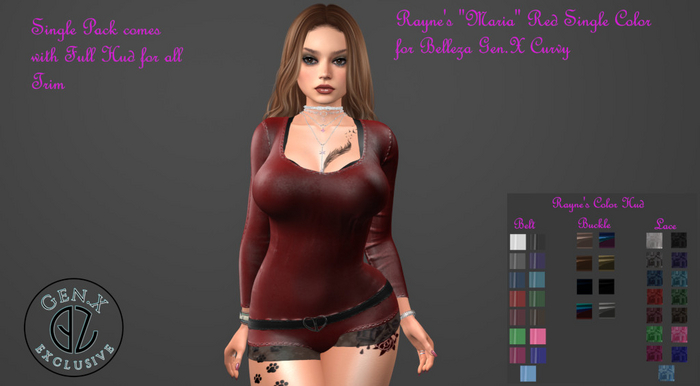 Rayne's "Maria" Red Leather N Lace Suit GXCurvy 