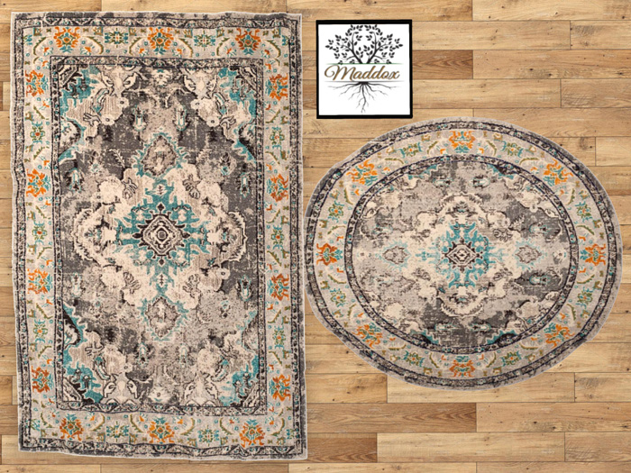 Maddox - Tapestry Rug Set-gray