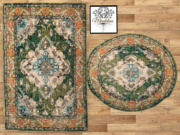 Maddox - Tapestry Rug Set-Green