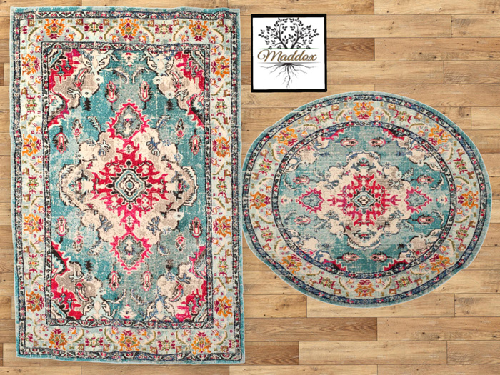 Maddox - Tapestry Rug Set-Turquoise