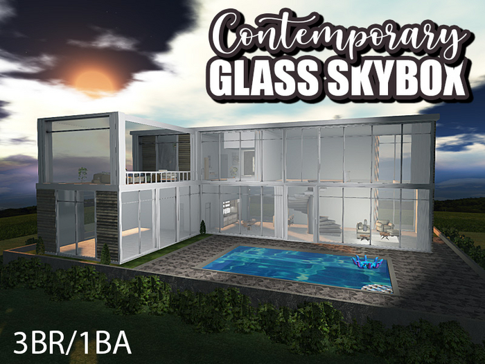 Second Life Marketplace - ⏩ Shaka Brah Contemporary Glass Skybox House ...