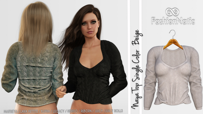 Naya Sweater Beige - Maitreya, Lara Petite, Kupra , Legacy, Nerido, Reborn, Juicy, Rolls - FashionNatic