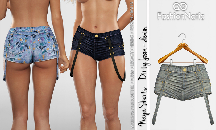 Naya Shorts  Dirty Jeans - Denim - Maitreya, Petite, Kupra Original, Legacy, Reborn, Juicy Rolls - FashionNatic