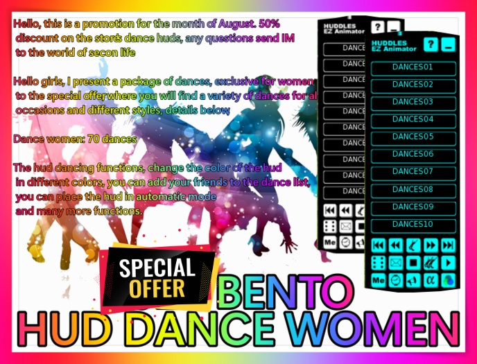 Second Life Marketplace - BENTO UPDATE 2025 HUD DANCE WOMEN 70 ANIMATIONS