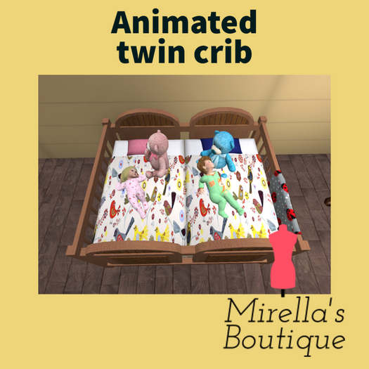 Animated twin crib