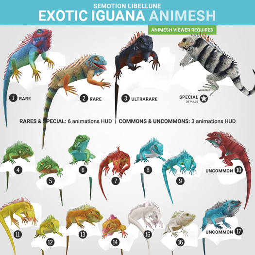 SEmotion Libellune Exotic Iguana Animesh #17 UNCOMMON