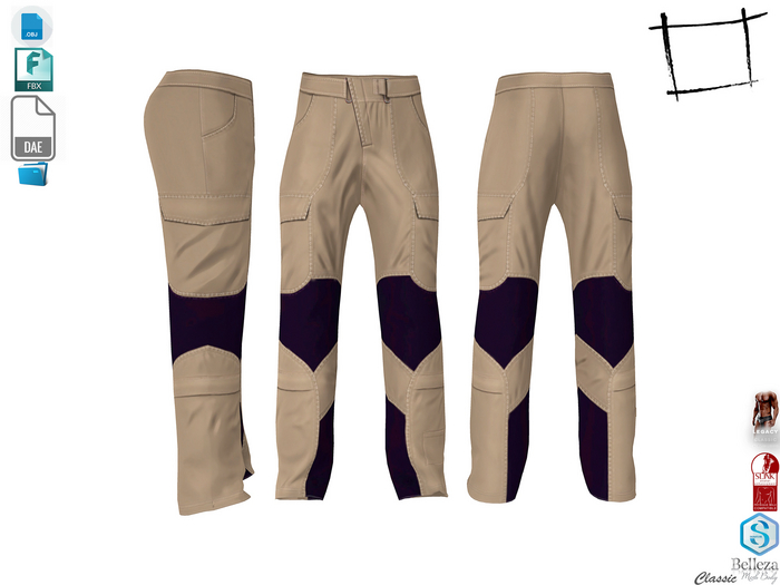 Dae Obj FBX Men's Mechanics Cargo Pants Slink Male Belleza Jake Signature Gianni Legacy Male