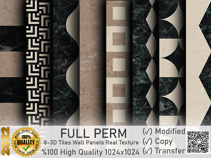 -Kb- 8-3D Tiles Ground&Wall Panels Real Texture BOX