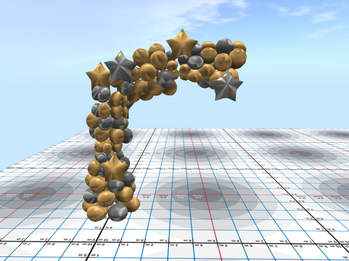 golden and silver arc ballons