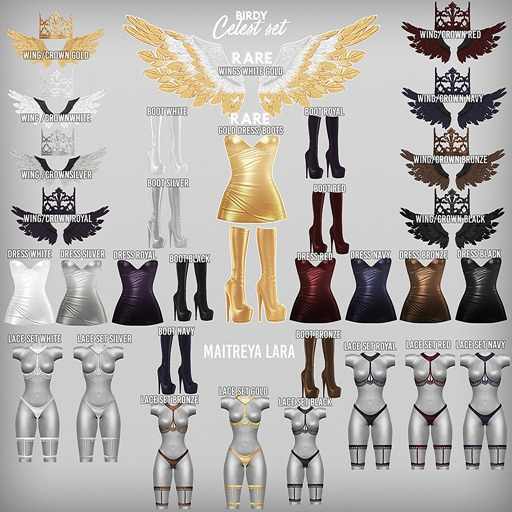 Birdy - Celeste - Dress & Boots - Gold  RARE