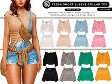 Addams - Tessa Short Sleeve Collar Top #FATPACK