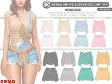 Addams - Tessa Short Sleeve Collar Top #DEMO