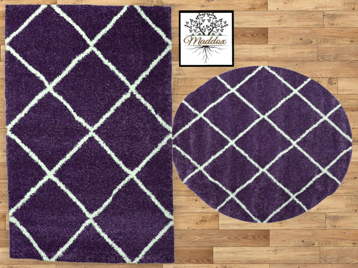 Maddox - Rug Set-Trellis large print-purple