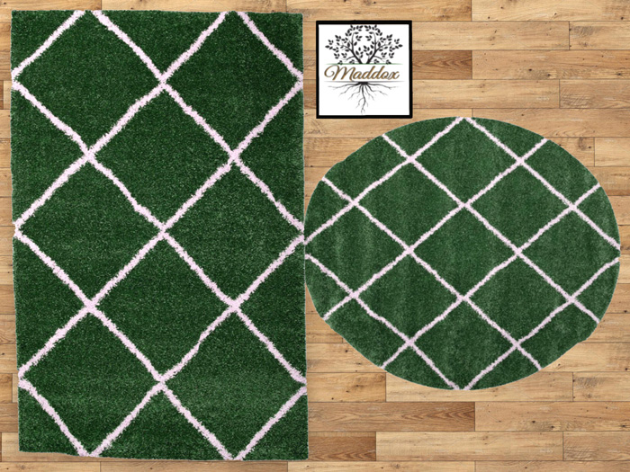 Maddox - Rug Set-Trellis large print-green