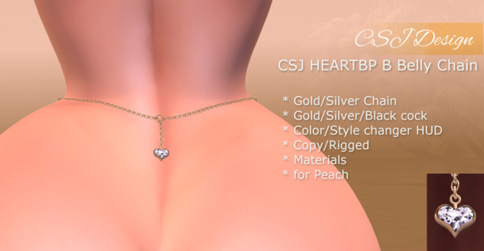 CSJ Heart BP B Belly Chain (Peach)