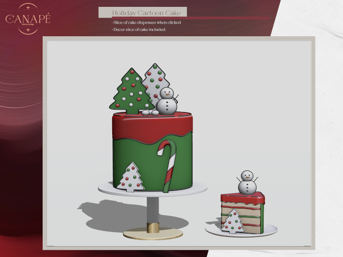 [Canape] Holiday Cartoon Cake Red