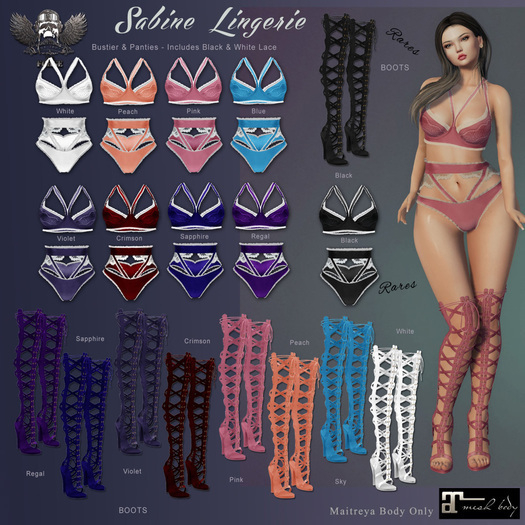 [The Forge] Sabine Lingerie Complete set peach maitreya