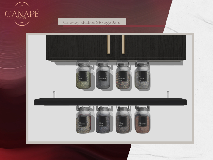 Second Life Marketplace Canape Caraway Herb Storage Jars Silver