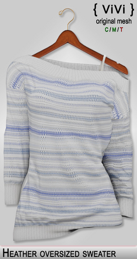 { ViVi } Heather - Oversized Sweater - Blue