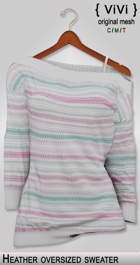 { ViVi } Heather - Oversized Sweater - Magenta & Teal