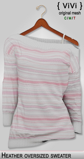 { ViVi } Heather - Oversized Sweater - Pink