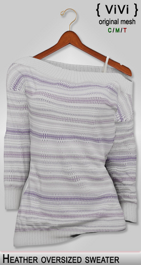 { ViVi } Heather - Oversized Sweater - Purple