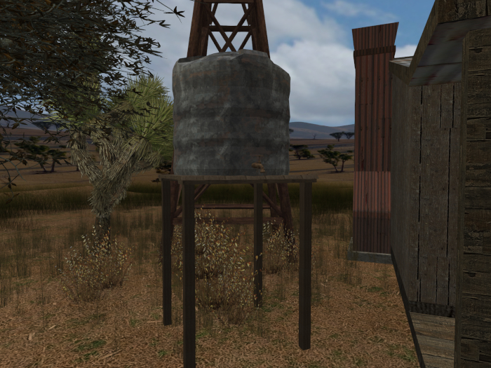Rustic water tank (partial mesh)