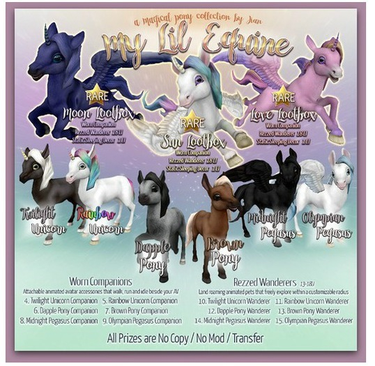 JIAN My Lil Equine 2. Sun Lootbox RARE 1