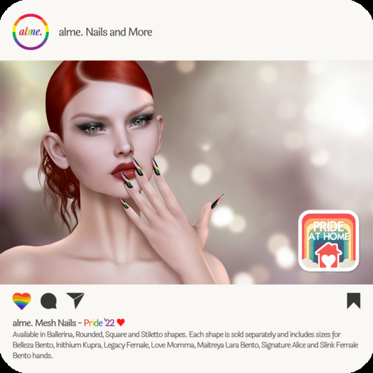 alme. Mesh Square Nails - Pride 22 (boxed)