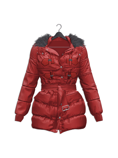 VINYL - Chestnut Puffer Coat Pak Red