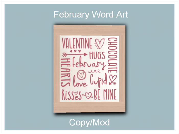 *CC* February Word Art 