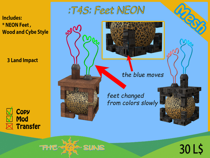 :T4S: Feet NEON 1.1 wood and Cybe