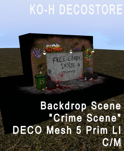 KO-H Backdrop Garage Crime Scene 5 Prim